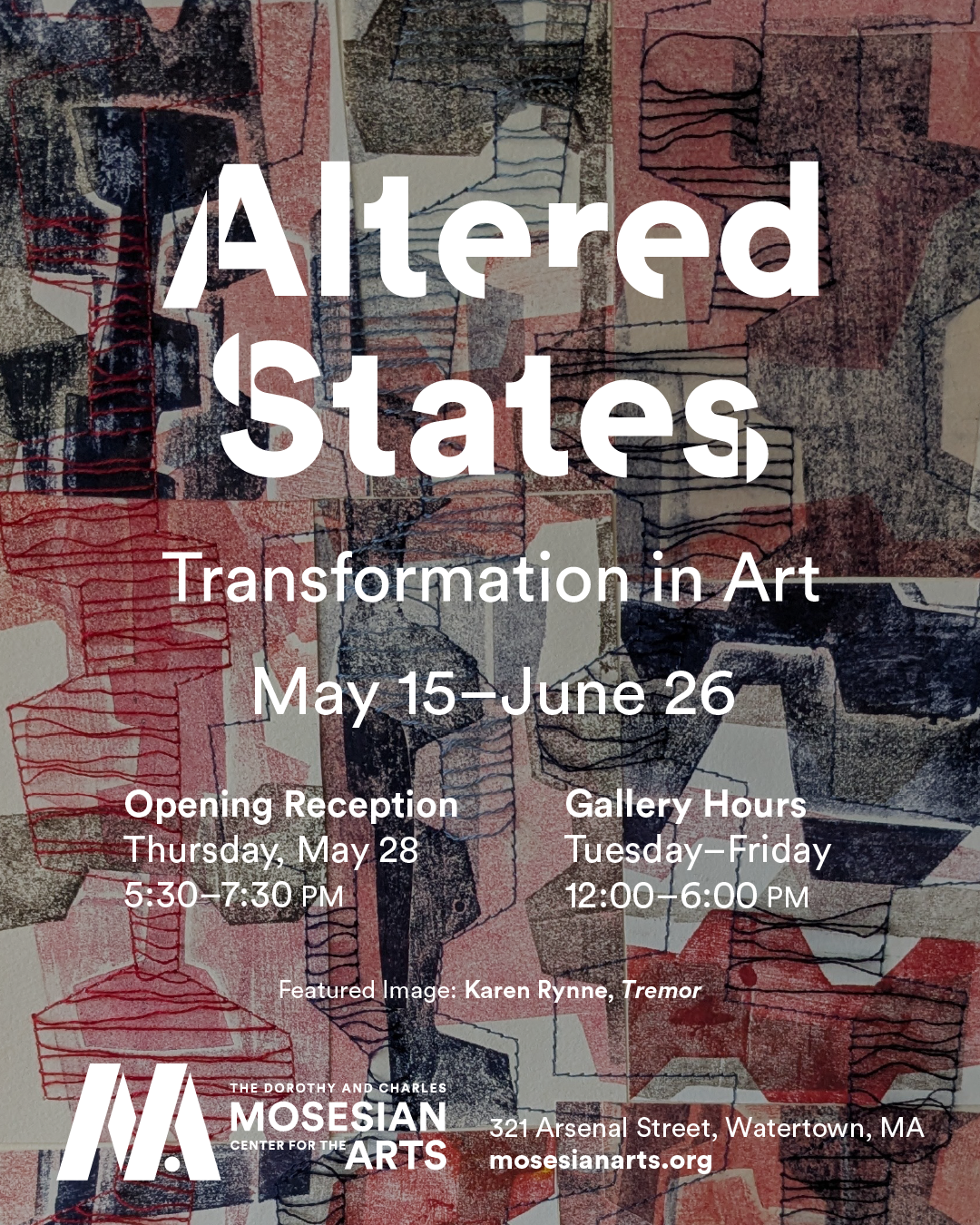 Student-Led Peer Review A Practical Guide to Implementation Across Disciplines and Modalities Promotional poster for "Altered States: Transformation in Art" with abstract background and event details which are also included in adjacent text.