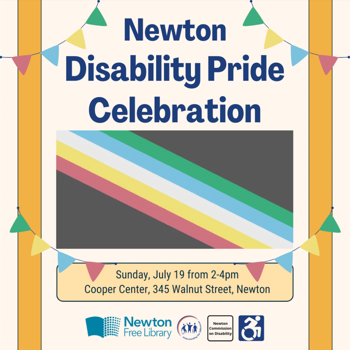 info graphic for newton pride event on July 19